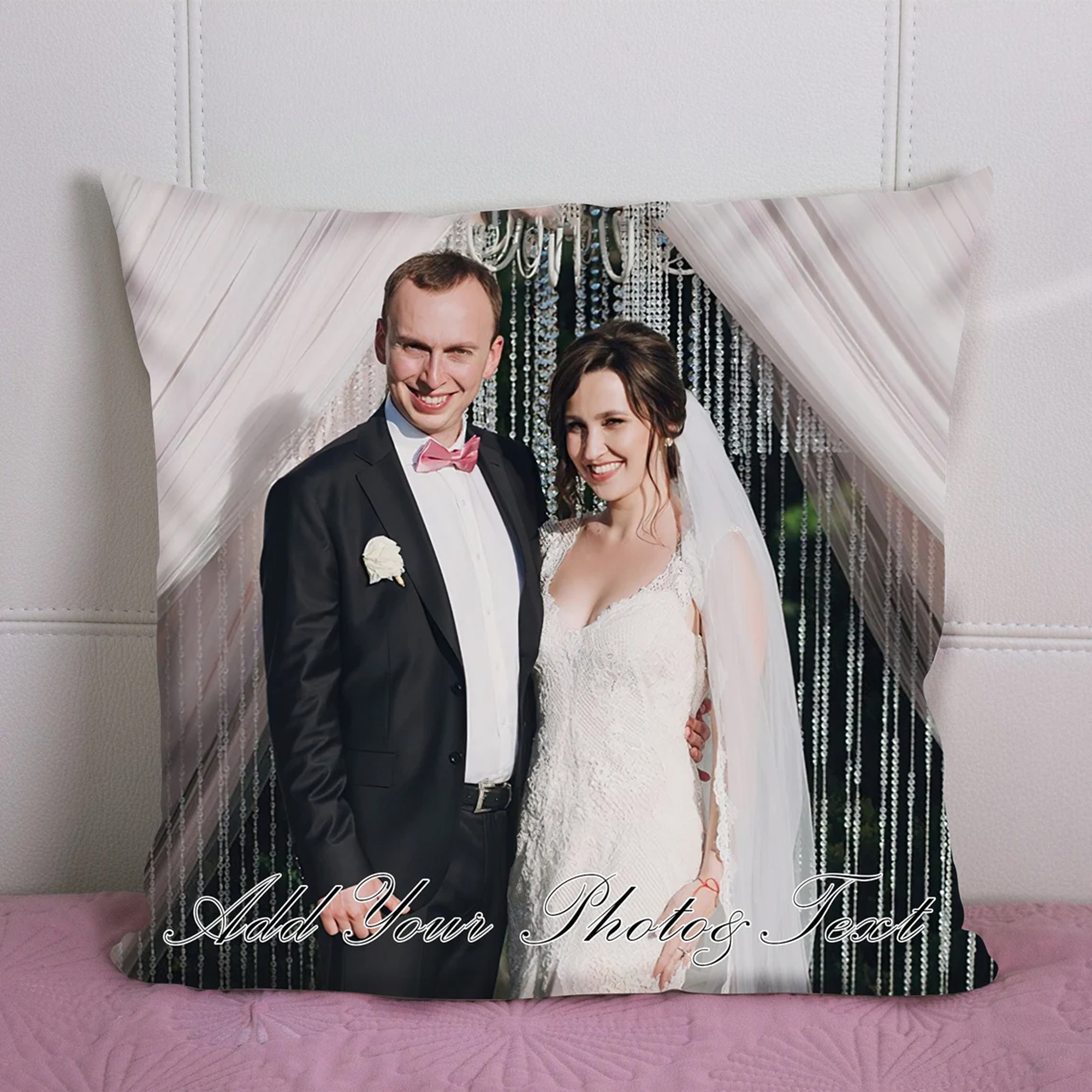 Custom Photo Pillowcase Add Picture Personalized Pillow Canvas Home Decor Housewarming Christmas Gift